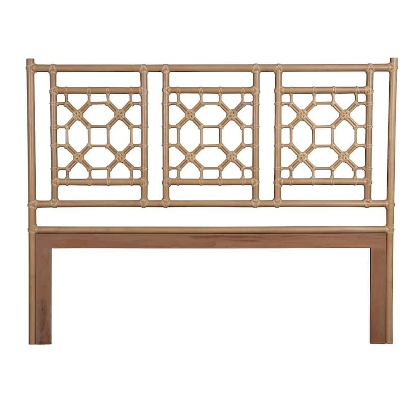 Handmade Natural Wood And Rattan Headboard by East at Main