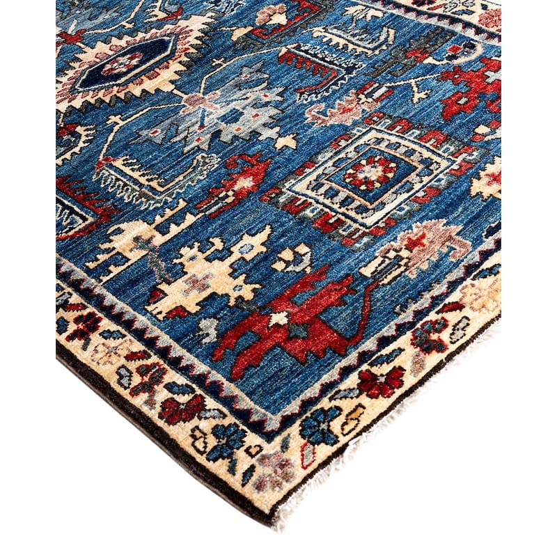 Serapi One-of-a-Kind Hand-Knotted Runner Rug - Light Blue, 2' 7" x 9' 6" - 2' 7" x 9' 6"