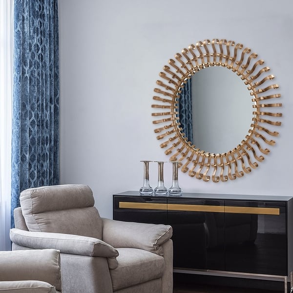 slide 2 of 6, Allan Andrews Hand Crafted Metal Framed Starburst Wall Mirror - 40"D