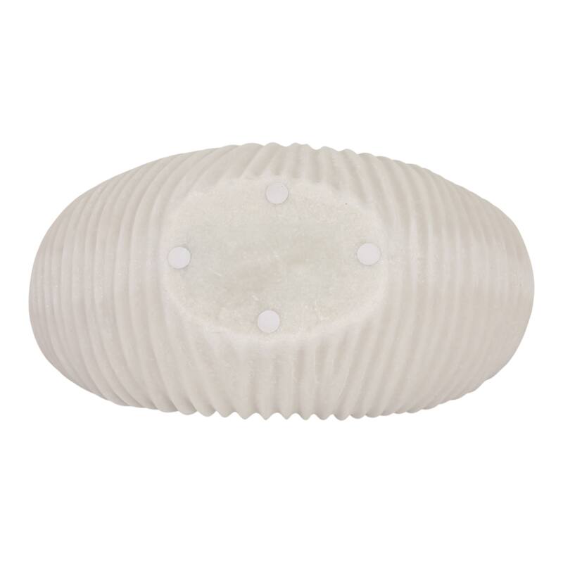 Resin Decorative Bowl Rippled Texture Modern Design - 17" White - 16.75" x 8.5" x 6.25"