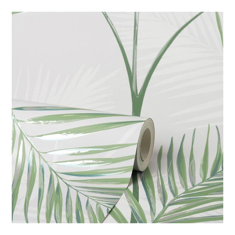 Fine Decor South Beach Stone Fronds Wallpaper - 20.5 x 396 x 0.025