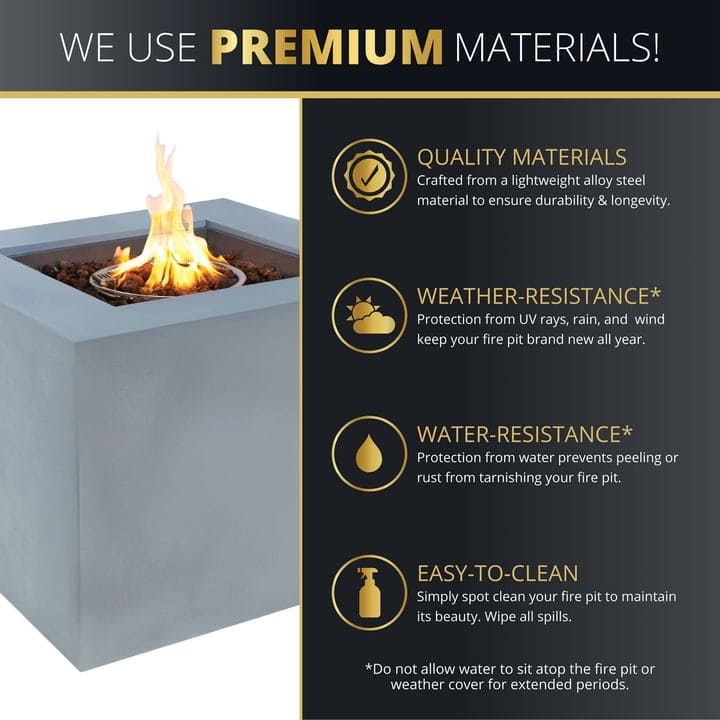 Kinger Home 32-Inch Outdoor Propane Alloy Steel Fire Pit for Patio