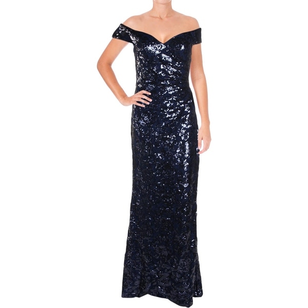 Shop Lauren Ralph Lauren Womens Hickory Evening Dress Sequined Full