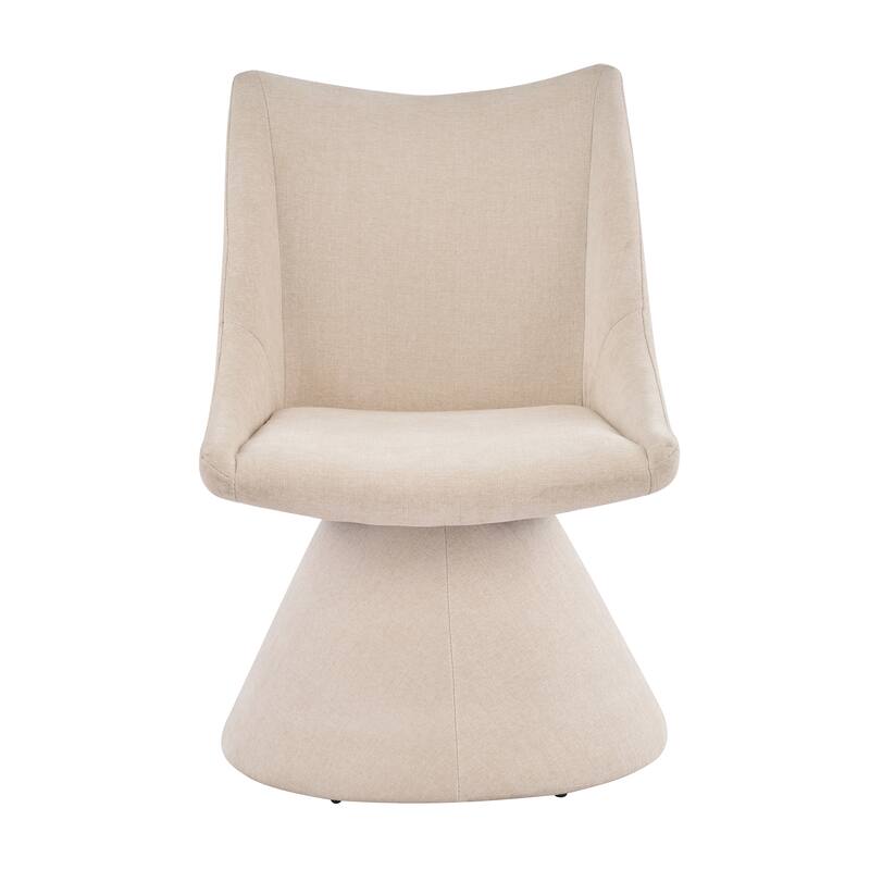 Christopher Knight Home - Modern 180° Swivel Upholstered Dining Chairs Set with Metal Frame & Wrap-round Design, Set of 2