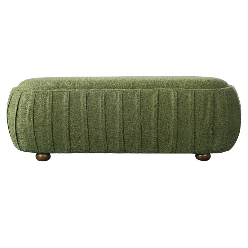 Christopher Knight Home - Curve Modern Upholstered Wooden Ottoman with Oval Design
