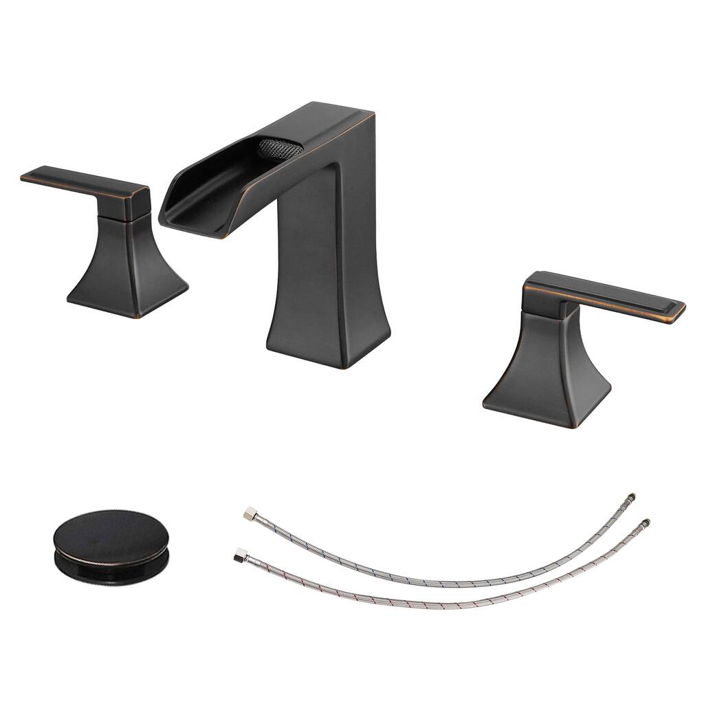 Topcraft Two Handle Waterfall Bathroom Faucet with Pop-Up Drainer