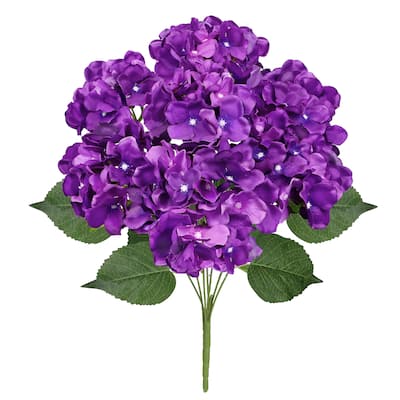 Set of 2 Deluxe Lavender Purple Artifical Hydrangea Flower Stem Bush Bouquet 20in - Lavender Purple - 20" L x 12" W x 12" DP