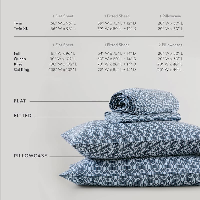 Chelsea Square 144 Thread Count Cotton Printed Cotton Sheets