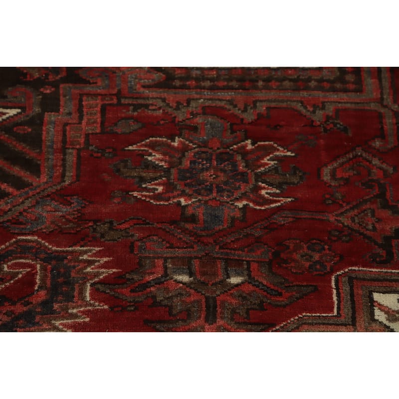 Hand Knotted Oriental 100% Wool Carpet Traditional Medallion Red Heriz Area Rug - 10' 1'' X 8' 2''