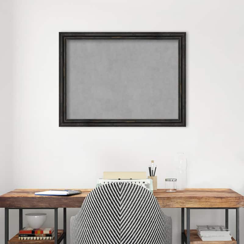 Amanti Art Rustic Pine Black Narrow Framed Magnetic Board