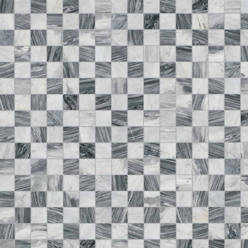 Ackland AKM-S-3X3SQP-CA 12" x 12" Marble Square Floor and Wall Mosaic - Avalon