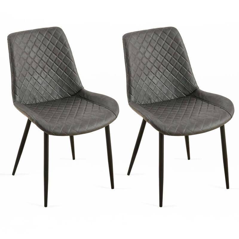 Mid-Century Leathaire Dining Chairs,Side Chair with Metal Legs