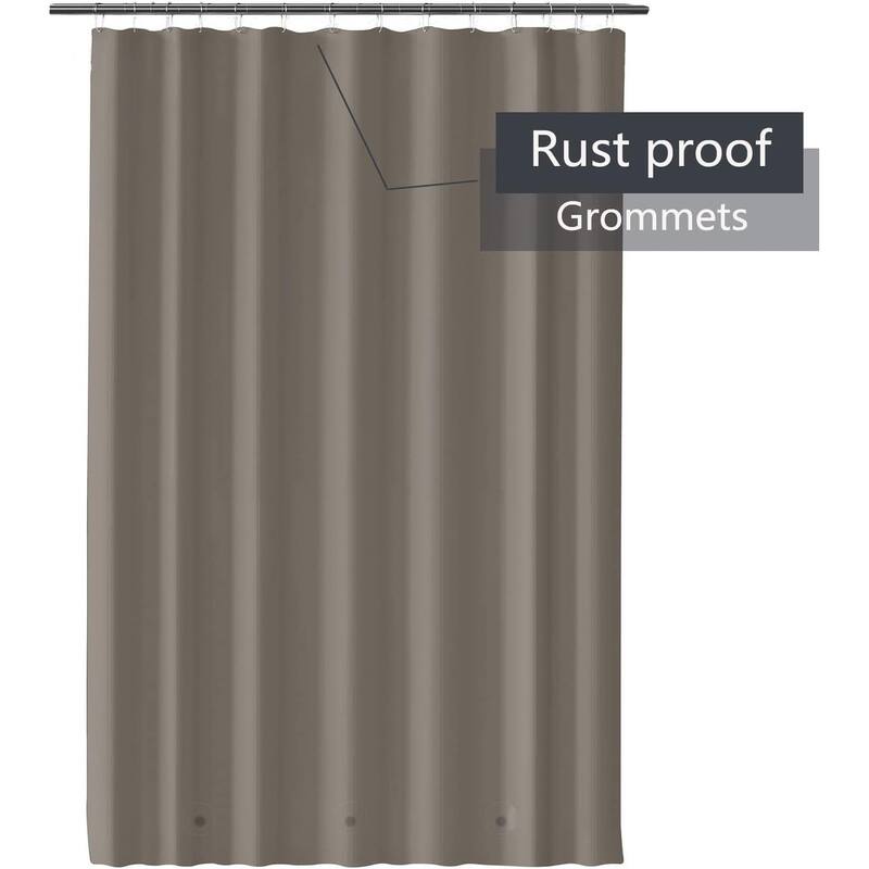 Brown Shower Curtain Liner, PEVA Shower Curtain 72 x 72 Inches