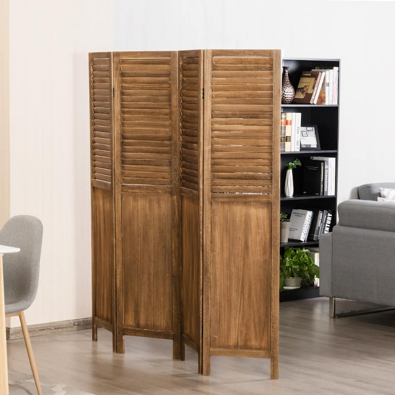 Costway 4 Panel Folding Privacy Room Divider Screen Home Furniture 5.6