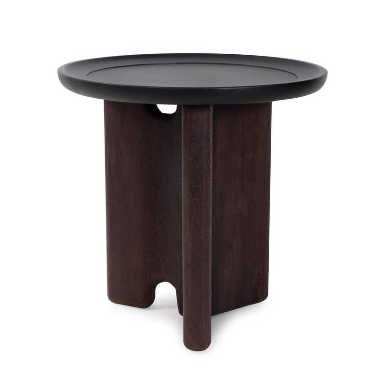 Rounded Bollack Tray Side Table - 23.3/4H x 24D x 24W