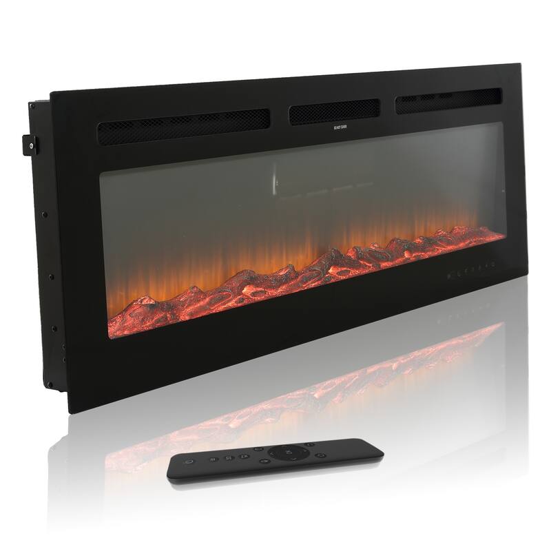 Wall Mounted Electric Fireplace Heater with 12 Flame Colors