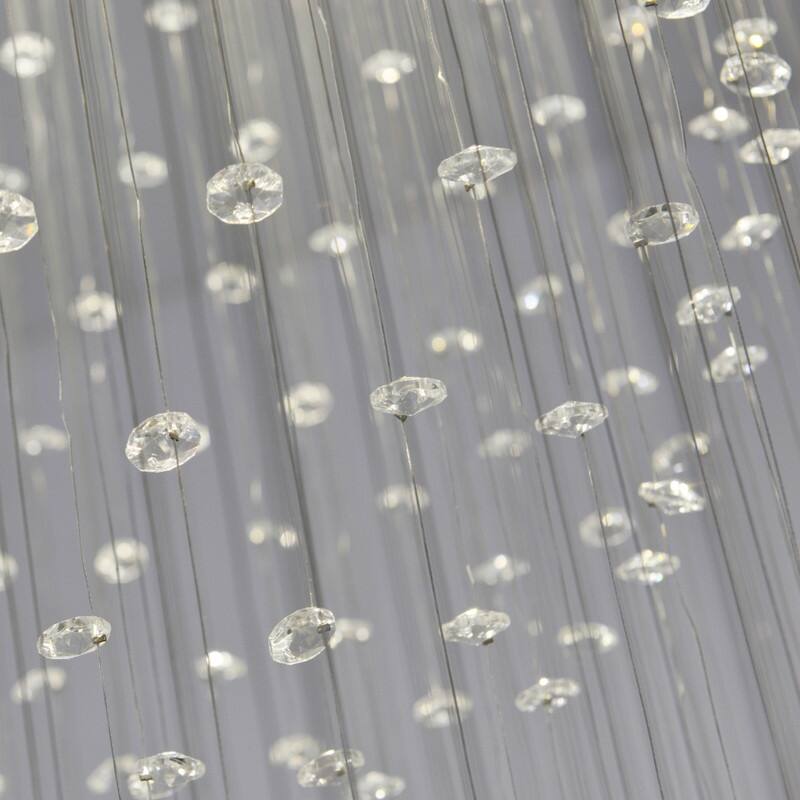 32 in. Modern Crystal Chandelier Chrome 2 Story Foyer Lighting 13-Light Flush Mount Foyer Lighting