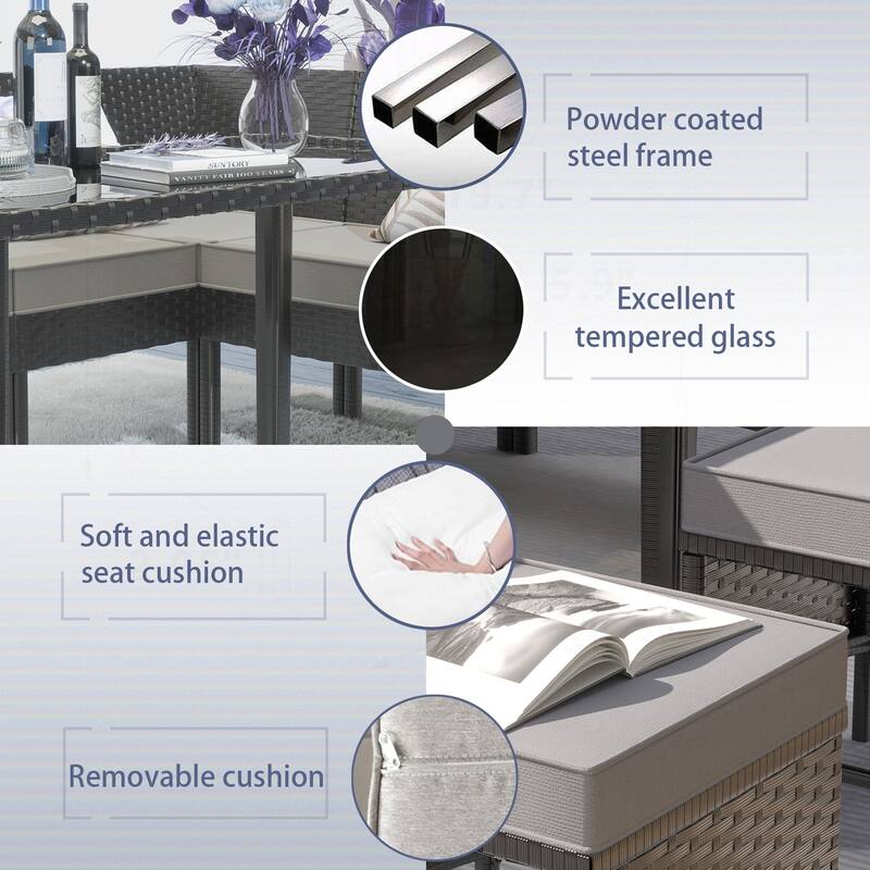 7-piece Small Space Outdoor Furniture Set