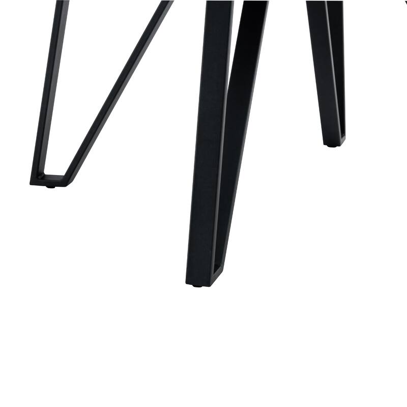 Roomfitters Round Dining Table with Metal Base, Modern Wood Kitchen Table for Breakfast Nooks and Dining Rooms