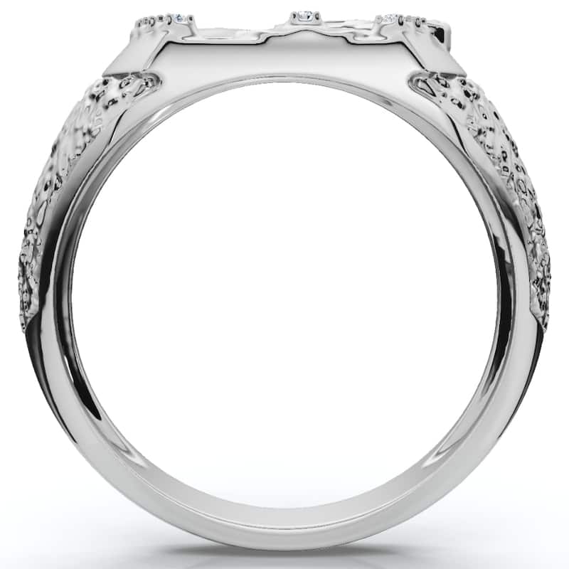 Men's Pinkie Horse Lucky Diamond Ring Gold Lab Grown