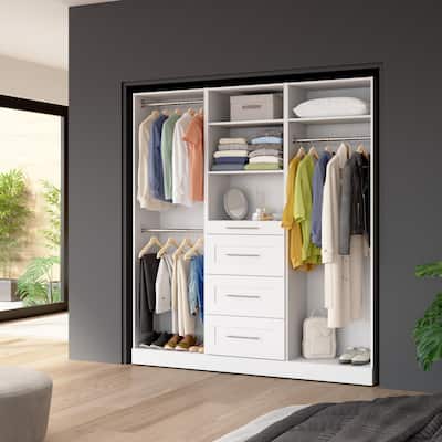 Bestar Florence 75W x 16D Closet System with Rods, Drawers, Shaker