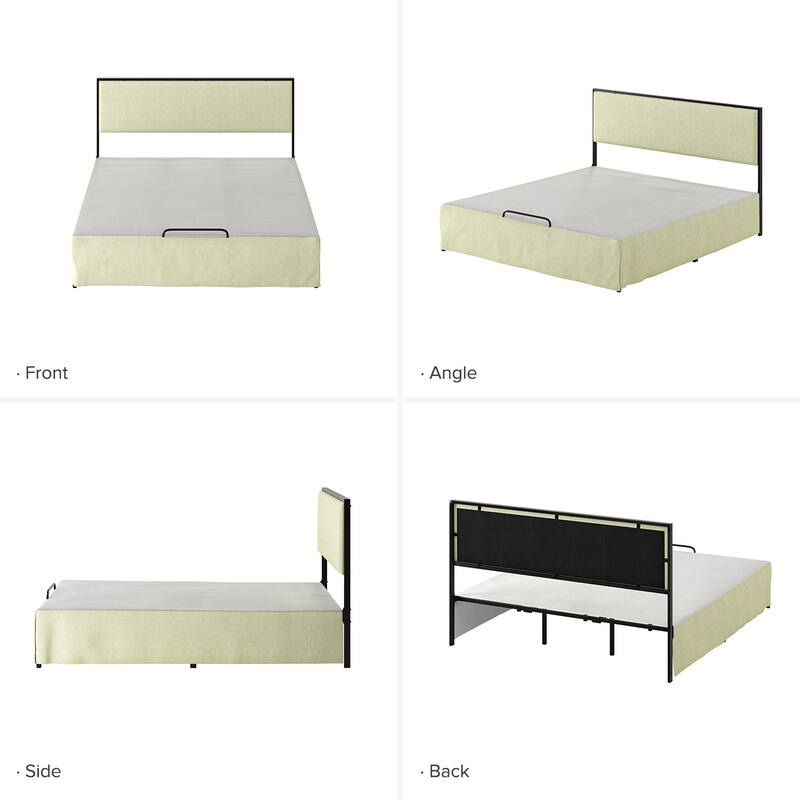 Oliver Modern Washable Slipcover Bed Upholstered Metal by HULALA HOME