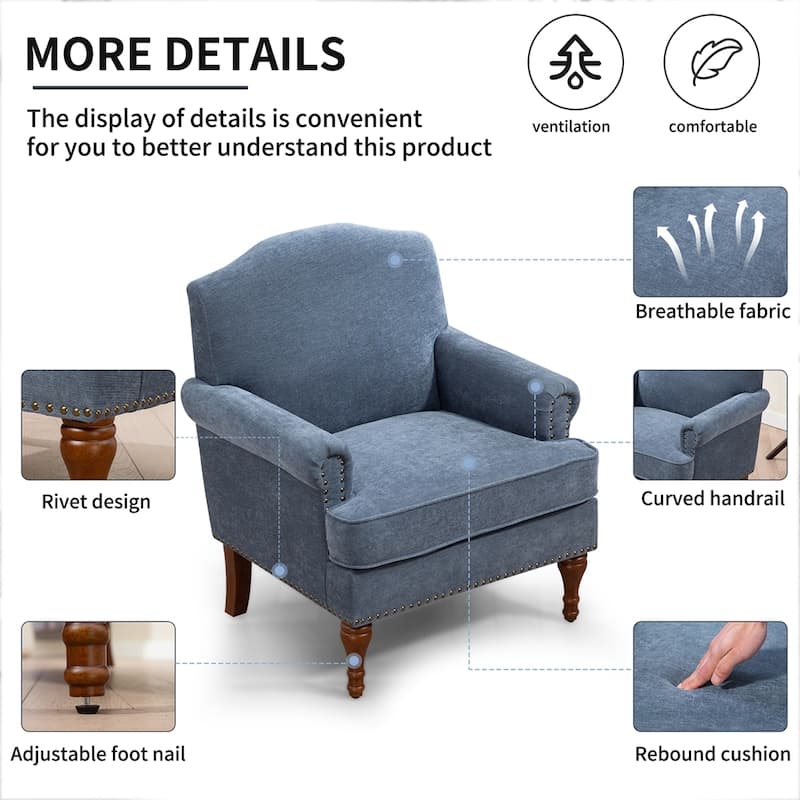 Comfy Chenille Club Sofa Chair