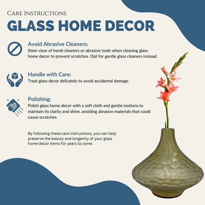 10" Decorative Handmade Glass Patterned Lamp Flower Vase