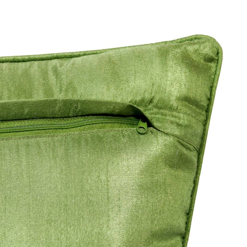 Sevita Fern Forest Green/Yellow Polyester Throw Pillow, 14" x 20"