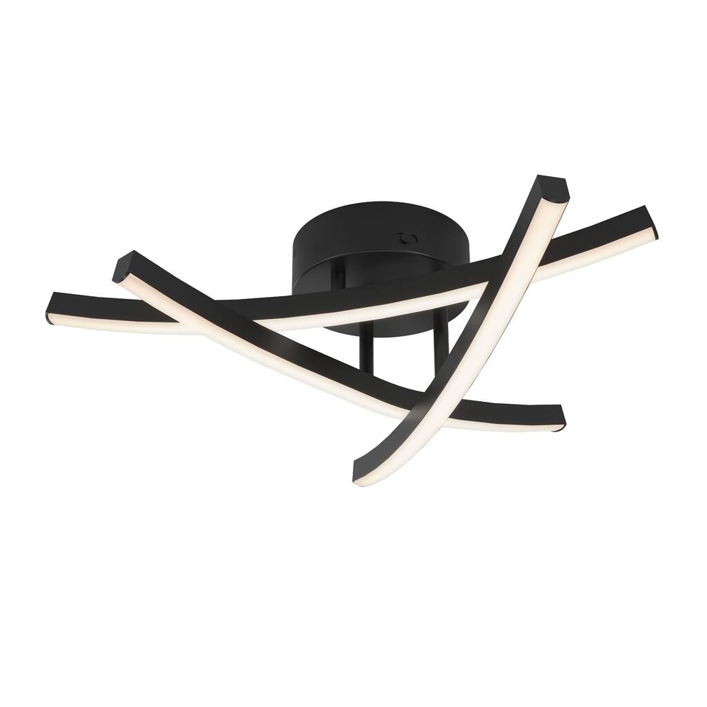 Artika Orly Modern Semi-Flush Mount, Matte Black