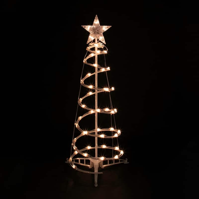 3ft Lighted Spiral Cone Tree Outdoor Christmas Decoration - 3' - Clear