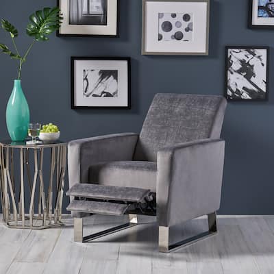 Brightwood High Leg Push-back Recliner with Stainless Steel Legs by Christopher Knight Home