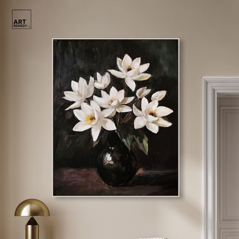 Chiaroscuro Flowers Canvas by Art Remedy