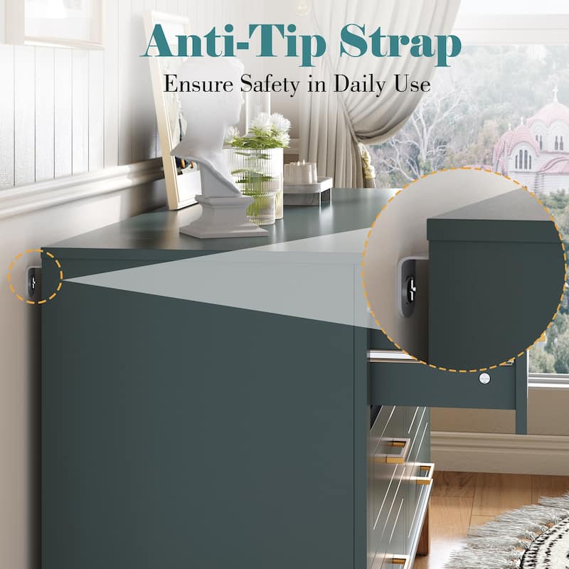 6-Drawer Double Dresser Modern Storage Cabinet