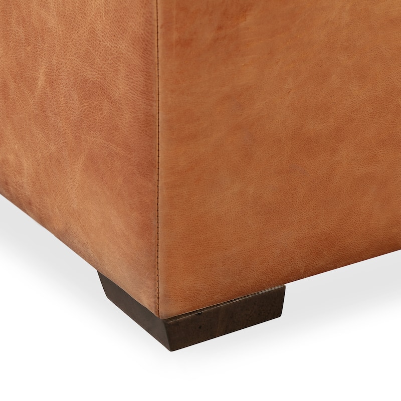 Poly & Bark Senja Storage Ottoman - Full Grain Genuine Italian Leather