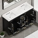 preview thumbnail 10 of 8, 60" Black Bathroom Vanity Cabinet with 4 Soft-Close Doors and 5 Drawers, MDF Storage Vanity, Transitional Style