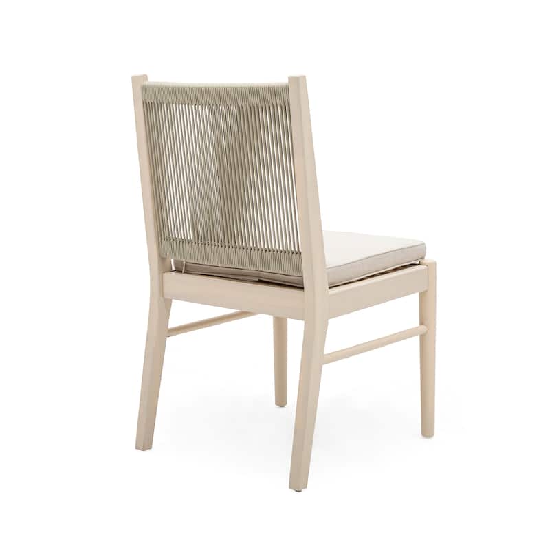 Cascade Outdoor Acacia Wood Dining Chairs With Cushions (Set of 2) by Christopher Knight Home
