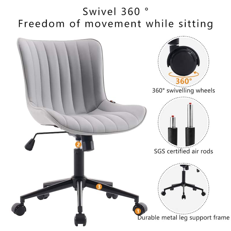 Ergonomic Office Chair Swivel Armless Desk Chair with Wheels