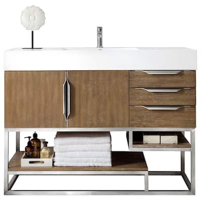 James Martin Vanities Columbia 48" Single Vanity, Latte Oak with Brushed Nickel Hardware