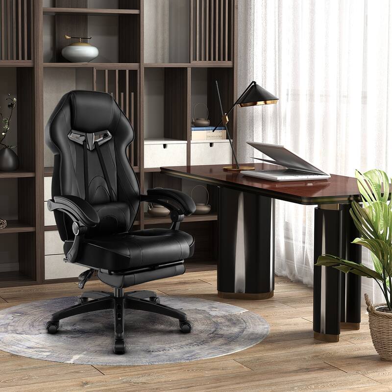 Costway Adjustable E-Sports Racing Style Chair with Padded Headrest, - See Details