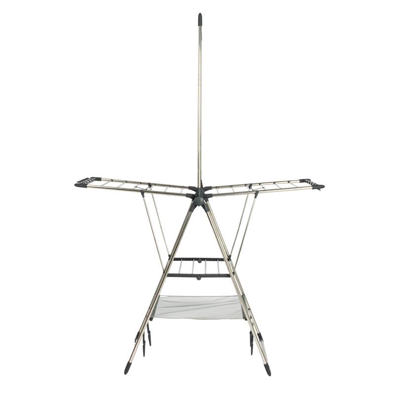 Household Essentials Multi Tier Stainless Steel Drying Rack with T Bar and Side Wings