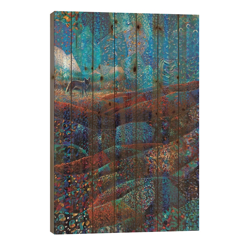 Coyotyl Print On Wood by Iris Scott - Multi-Color - 40x26x1.5