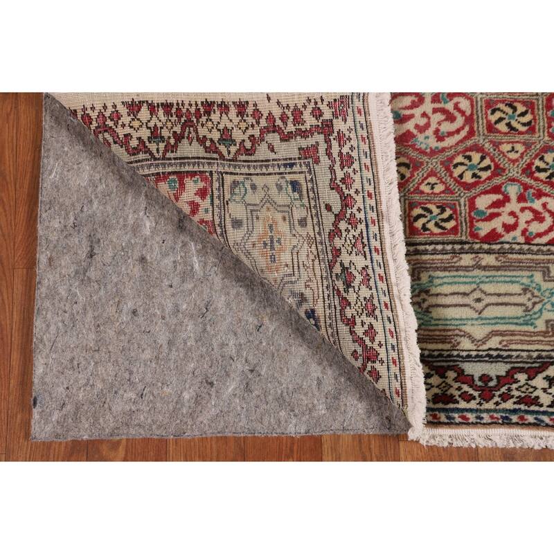 Red Anatolian Turkish Vintage Runner Rug Handmade Wool Carpet - 3'2" X 9'5"