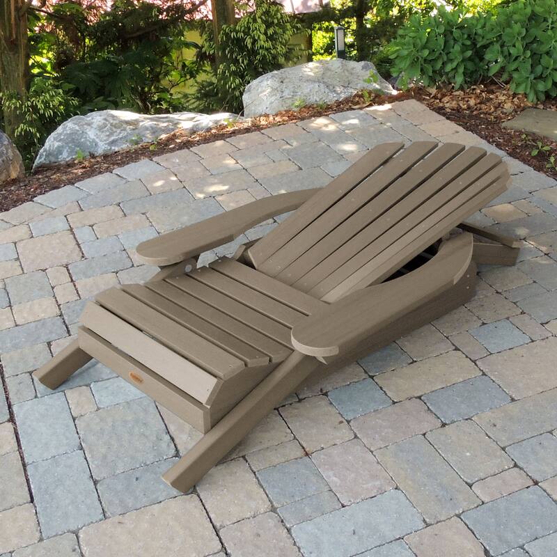 Eco-friendly Synthetic Wood Folding and Reclining Adirondack Chair
