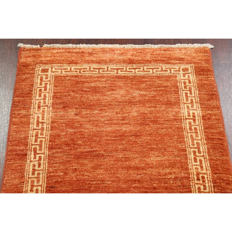 Orange Gabbeh Kashkoli Oriental Runner Rug Wool Hand-knotted Carpet - 2'8" x 9'4"