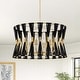 preview thumbnail 15 of 20, 6-light Modern Boho Hand-wrapped Woven Chandelier Natural Ivory Rope Fabric Drum Pendant Light