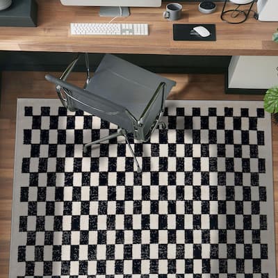 Distressed Abstract Area Rug