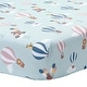 preview thumbnail 1 of 3, Bedtime Originals Up Up & Away Hot Air Balloon Animals Fitted Crib Sheet - Blue