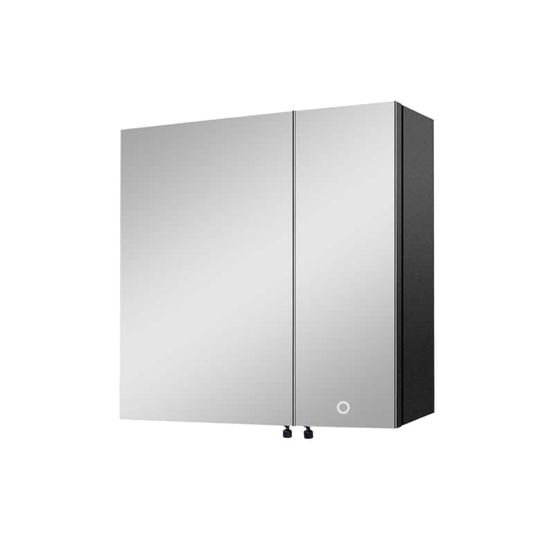 LED Mirror Medicine Cabinet Surface - 30x26 inch - Black - 30x26 inch