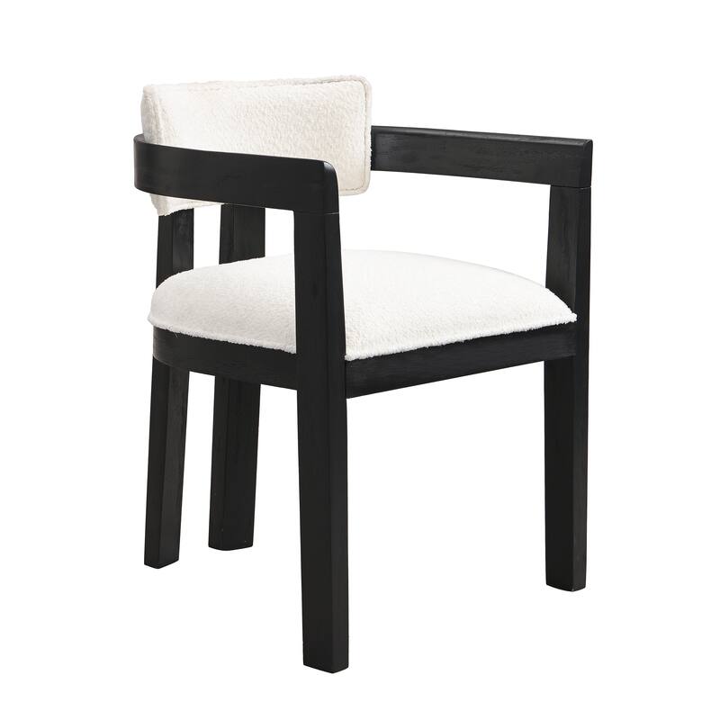 Conrad Sophisticated Modern Dining Chair With Armrest and Solid Wood Frame by Christopher Knight Home